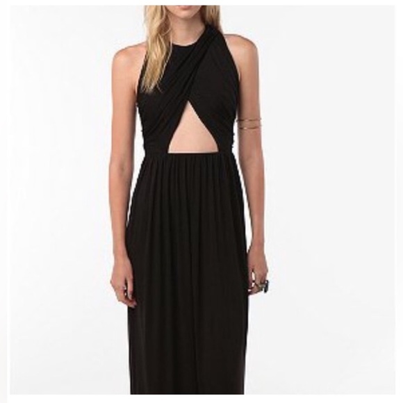 EUC Silence + Noise Knit Cutout Midriff Maxi Dress Size Large - Picture 2 of 9